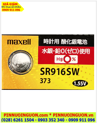 Maxell SR916SW _Pin 373; Pin đồng hồ 1.55v Silver Oxide Maxell SR916SW _Pin 373